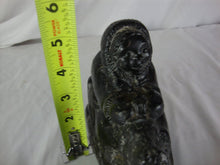 Load image into Gallery viewer, Vintage Al Wolf Carved Soapstone Inuit with Sled Dog Statue Figurine