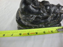 Load image into Gallery viewer, Vintage Al Wolf Carved Soapstone Inuit with Sled Dog Statue Figurine