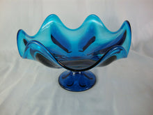 Load image into Gallery viewer, MCM Viking Glass Bluenique Six Petal Compote Bowl Dish