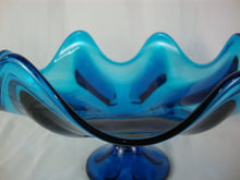 Load image into Gallery viewer, MCM Viking Glass Bluenique Six Petal Compote Bowl Dish