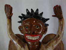 Load image into Gallery viewer, Marvin Bailey SC Potter Signed Folk Art Pottery Large Black Angel with Arms Up Face Jug