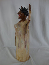 Load image into Gallery viewer, Marvin Bailey SC Potter Signed Folk Art Pottery Large Black Angel with Arms Up Face Jug