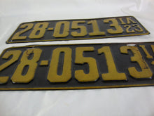 Load image into Gallery viewer, 1923 Iowa Matched Pair 28-0513 Car Tag Automobile License Plates