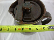 Load image into Gallery viewer, 2002 Bolick Art Pottery Brown Speckled Pitcher with Lid and Lid Guard