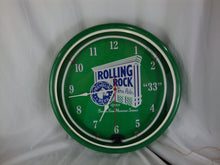 Load image into Gallery viewer, 1990 Rolling Rock Premium Beer Electric Fluorescent Light Bar Man Cave Clock