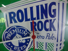 Load image into Gallery viewer, 1990 Rolling Rock Premium Beer Electric Fluorescent Light Bar Man Cave Clock