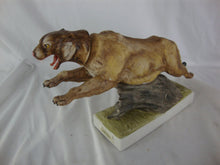Load image into Gallery viewer, 1973 Ski Country Bourbon Whiskey 4/5 Quart Mountain Lion Ceramic Decanter Empty