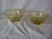 Load image into Gallery viewer, Vintage Hazel Atlas Yellow Ribbed Depression Glass Nesting Mixing Bowl Set of 2
