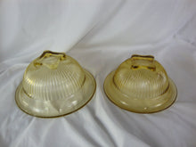 Load image into Gallery viewer, Vintage Hazel Atlas Yellow Ribbed Depression Glass Nesting Mixing Bowl Set of 2