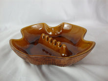 Load image into Gallery viewer, Vintage Brown Ceramic Bark Texture Exterior Cigarette Cigar Ashtray