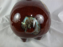 Load image into Gallery viewer, Vintage Hull USA 197 Brown Aqua Drip Glaze Pig Coin Piggy Bank