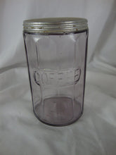 Load image into Gallery viewer, Vintage Glass Purple Tint Coffee Refrigerator Jar with Screw Metal Lid