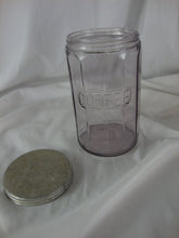 Load image into Gallery viewer, Vintage Glass Purple Tint Coffee Refrigerator Jar with Screw Metal Lid