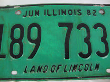 Load image into Gallery viewer, 1982 June Illinois Land of Lincoln Matched Pair 189 733 B Automobile License Plate Pair