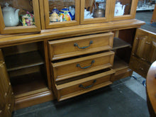 Load image into Gallery viewer, Vintage MCM Cherry Arch Top One Piece China Display Hutch Cabinet