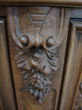 Load image into Gallery viewer, Antique Carved Oak Sideboard with Display Top Shelf