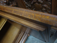 Load image into Gallery viewer, Antique Carved Oak Sideboard with Display Top Shelf