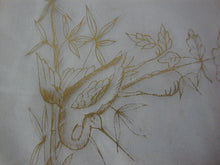 Load image into Gallery viewer, Vintage Clock Face Clear Glass with Gold Bamboo and Cranes