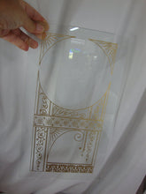 Load image into Gallery viewer, Vintage Clock Face Clear Glass Gold Decal Art Deco Sun and Vines