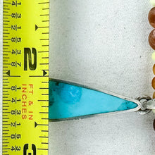 Load image into Gallery viewer, Vintage Sterling Silver Turquoise Teardrop Beaded Pendant Necklace