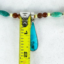 Load image into Gallery viewer, Vintage Sterling Silver Turquoise Teardrop Beaded Pendant Necklace