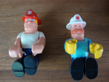 Load image into Gallery viewer, 1978 Fisher Price Husky Helpers Ladder Fire Truck with (2) Fire Fighter Figures