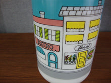 Load image into Gallery viewer, Vintage Carlton Glass White Milk Glass Milk Bottle with City Scene Motif