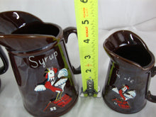Load image into Gallery viewer, Vintage Farmhouse Country Ceramic Rooster Pancake Pitchers Set of 3