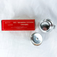 Load image into Gallery viewer, 1940's Betty & Bob Toy Cooking Utensil's Aluminum Dutch Oven with