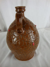 Load image into Gallery viewer, Handmade Marvin Bailey Signed Folk Art Spider Webs and Spiders Medium Jug