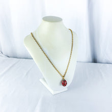 Load image into Gallery viewer, Vintage Large Imperial Ladybug Pendant Faberge Chain Necklace