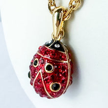 Load image into Gallery viewer, Vintage Large Imperial Ladybug Pendant Faberge Chain Necklace