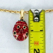 Load image into Gallery viewer, Vintage Large Imperial Ladybug Pendant Faberge Chain Necklace