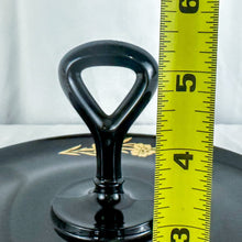 Load image into Gallery viewer, Vintage Black Amethyst Glass Painted Floral Tidbit Tray