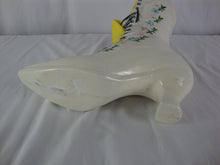 Load image into Gallery viewer, Vintage Victorian Lace Up Boot Ceramic Floral Butterfly Vase Planter