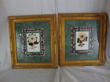 Load image into Gallery viewer, 1993 Artist Signed Teneyambi Bangu Butterfly Wing Floral Framed Art Pair