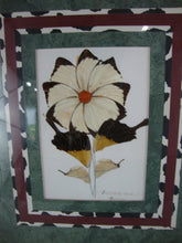 Load image into Gallery viewer, 1993 Artist Signed Teneyambi Bangu Butterfly Wing Floral Framed Art Pair