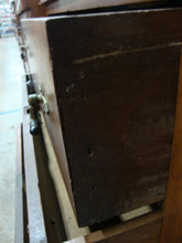 Load image into Gallery viewer, Vintage Walnut Three Drawer Dresser with Stained Glass Attached Mirror