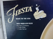 Load image into Gallery viewer, Vintage Fiesta USA Trio Trees Cake Serving Plate and Cake Server