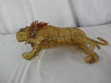 Load image into Gallery viewer, Vintage Handmade Beaded Standing Lion Table Sculpture Decor Figure