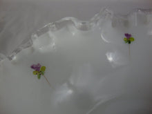 Load image into Gallery viewer, Vintage Fenton Silvercrest Violets In The Snow Milk Glass Decor Console Bowl