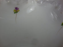 Load image into Gallery viewer, Vintage Fenton Silvercrest Violets In The Snow Milk Glass Decor Console Bowl