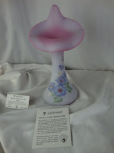 Load image into Gallery viewer, 2000 Fenton Hibiscus on Blue Burmese Pulpit Art Glass Vase