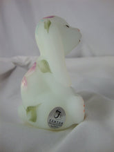 Load image into Gallery viewer, 2003 Fenton Dewdrop Collection Floral Handpainted Opal Satin Glass Lop Ear Bunny Rabbit Figurine