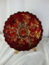 Load image into Gallery viewer, Vintage 2000 Fenton Frank Fenton Birthday Ruby Marigold Ware Holly Collector Plate