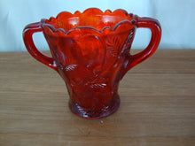Load image into Gallery viewer, Vintage Mosser Glass Amberina Inverted Strawberry Sugar Bowl