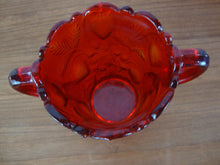 Load image into Gallery viewer, Vintage Mosser Glass Amberina Inverted Strawberry Sugar Bowl