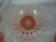 Load image into Gallery viewer, Vintage Pink Glass Serving Bowl & 6 Individual Bowls