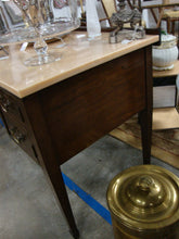 Load image into Gallery viewer, Antique English Hepplewhite Inlaid Server with Peach Alabaster Top