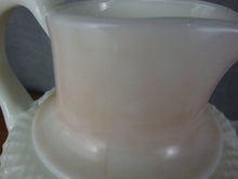 Load image into Gallery viewer, Antique Hobnail Milk Glass Cosmos Pitcher and Three Tumblers Set